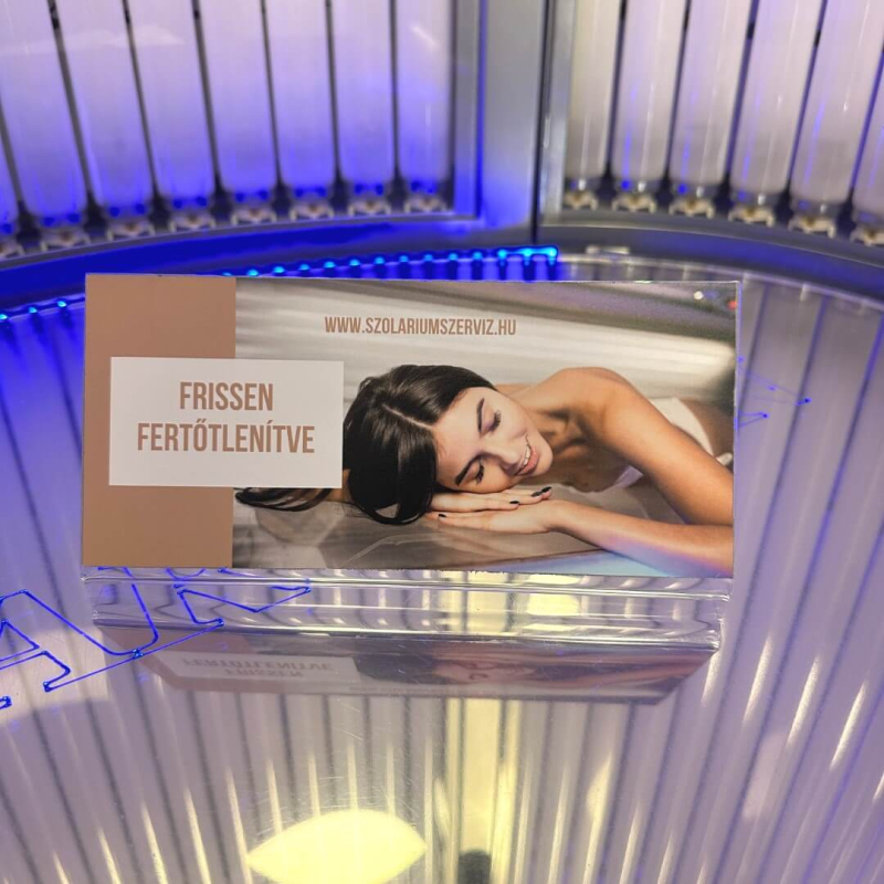 Szolárium fertőtlenítve tábla