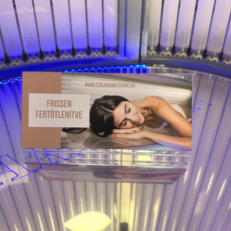 Szolárium fertőtlenítve tábla