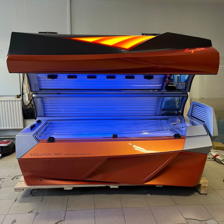 Ergoline Evolution 660 fekvő szolárium antracit - orange - Szolárium Szerviz Kft. ASR® Automata Szolárium Rendszer
